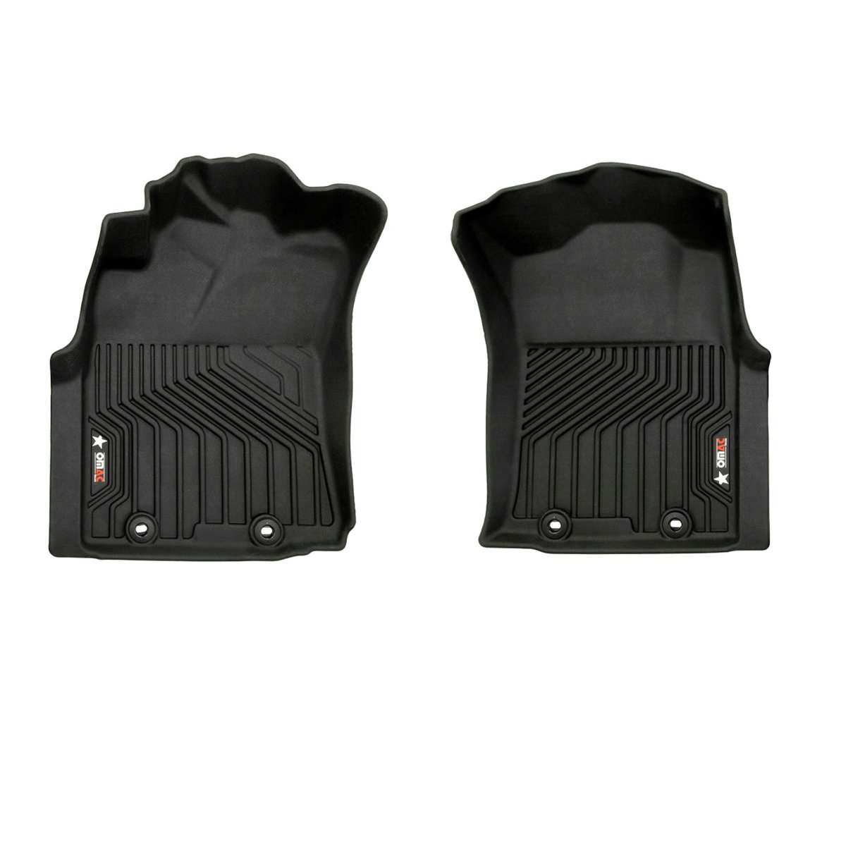 Toyota Tacoma Floor Mats - First Row - Omac - 3D Texan Premium TPE - Black - '05-'15